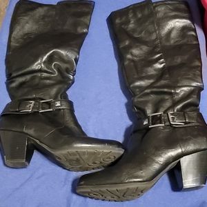 Vintage black leather boots